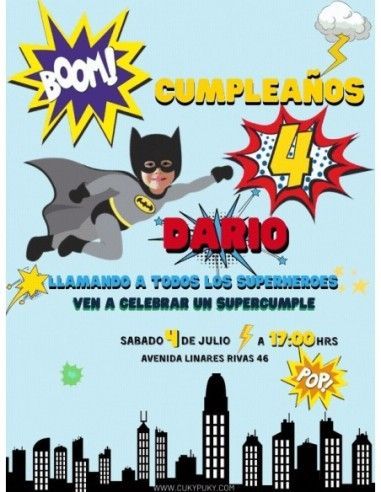 Invitación Animada Superheroe